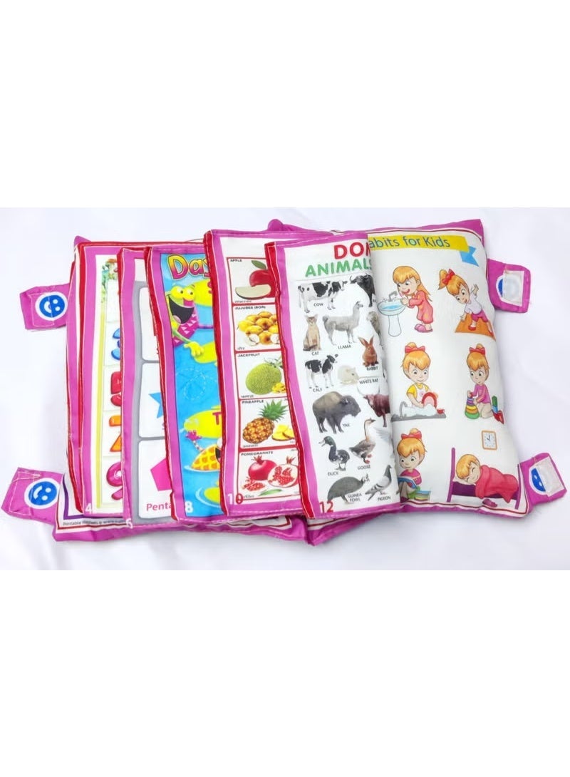 HAPZEY Learning Plush Cushion Book for Kids – Alphabet, Numbers & Basic Words Learning Toy Safe, Soft & Durable Baby Learning Pillow – Ideal for Preschool Education & Sensory Development Perfect Educational Gift for Toddlers – Fun, Engaging & Screen-Free Learning Activity Toy - Image 1